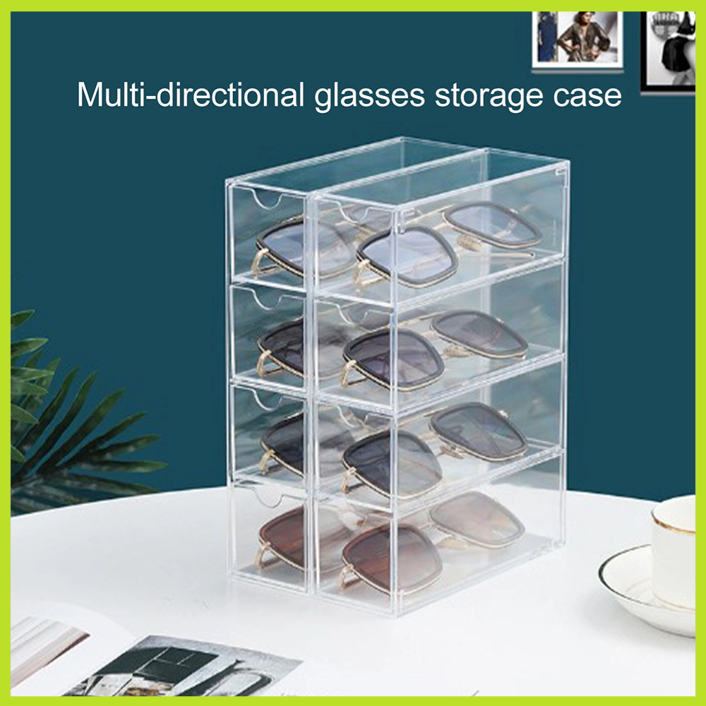 The Snuggery 4 ngăn kéo Kính Sắp Xếp Lưu Trữ Hộp Chất Liệu Acrylic Có Thể Chồng Mát Hiển Thị Giá Đỡ Tổ Chức Trang Điểm Các Vật Dụng Văn Phòng