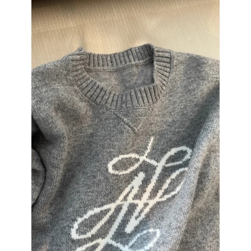 NZN Áo sweater Dệt Kim Tay Rộng In Họa Tiết vintage 3 Màu Sắc