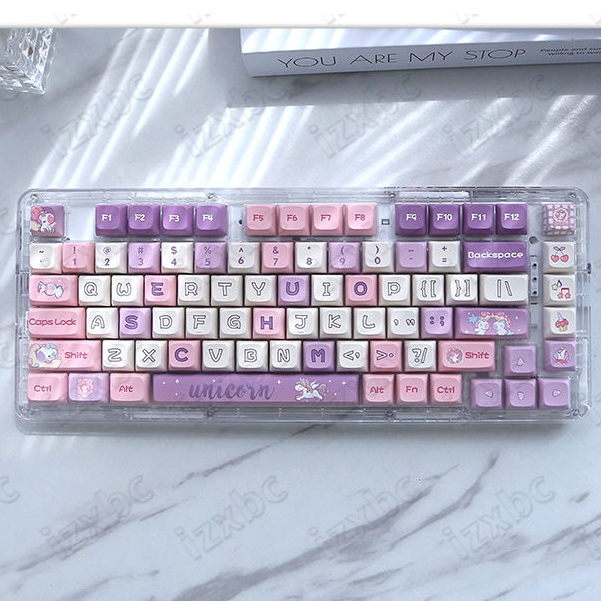 Keycap chủ đề kỳ lân, 133 phím, chiều cao XDA 9,5MM, nhuộm thăng hoa PBT, thích hợp cho bàn phím phím 87/68/84/104/108