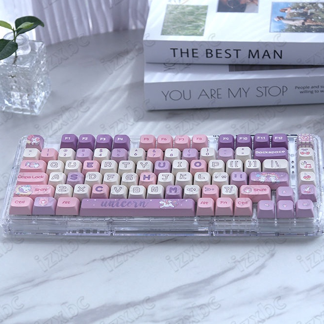 Keycap chủ đề kỳ lân, 133 phím, chiều cao XDA 9,5MM, nhuộm thăng hoa PBT, thích hợp cho bàn phím phím 87/68/84/104/108