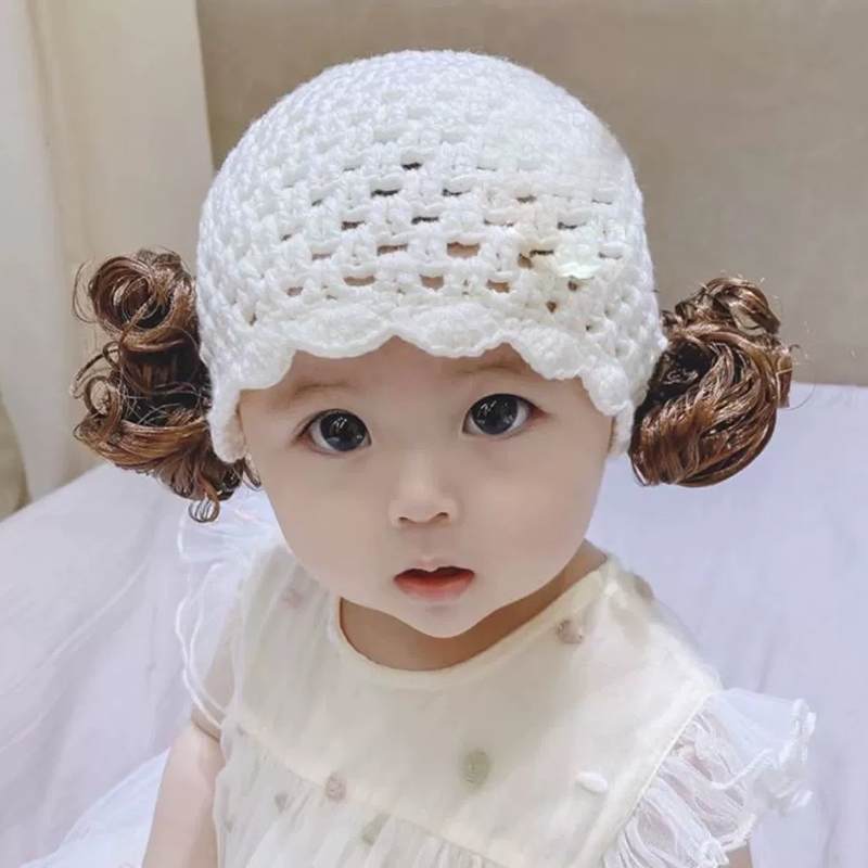Hàng Mới Về Mũ Len Đính Hoa Và Tóc Giả Xinh Xắn Cho Bé Gái