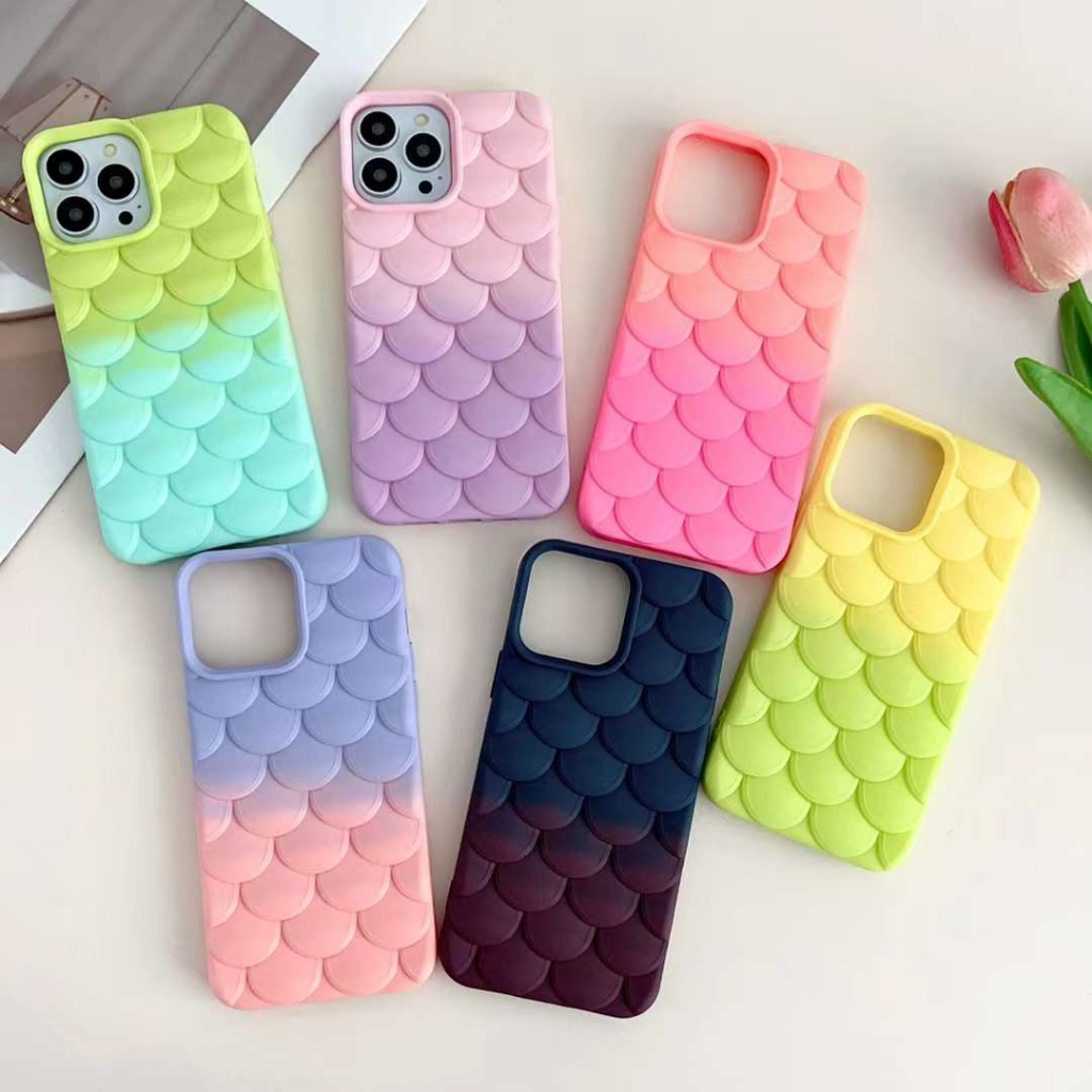 Ốp Điện Thoại In Hình Nàng Tiên Cá 3d Màu gradient Cho iphone x xr xsmax 11 12 13 14 15 pro max