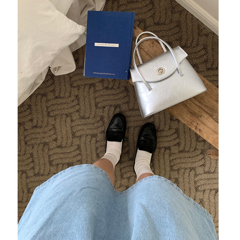 Shi chen Túi Xách Đeo Chéo Vai niche Màu Trơn Đơn Giản Và Đa Năng