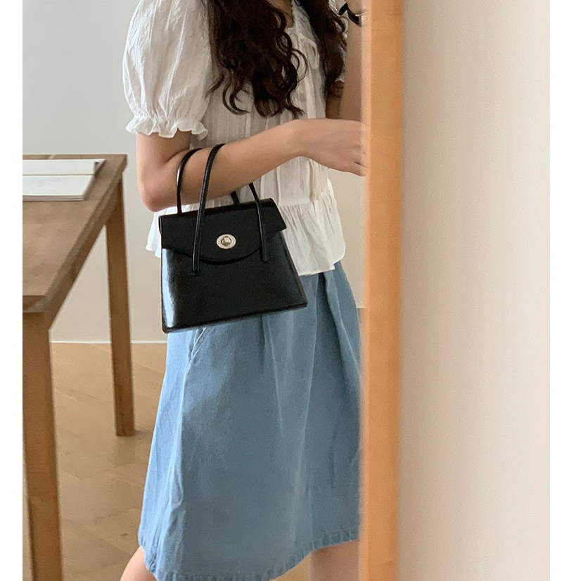 Shi chen Túi Xách Đeo Chéo Vai niche Màu Trơn Đơn Giản Và Đa Năng