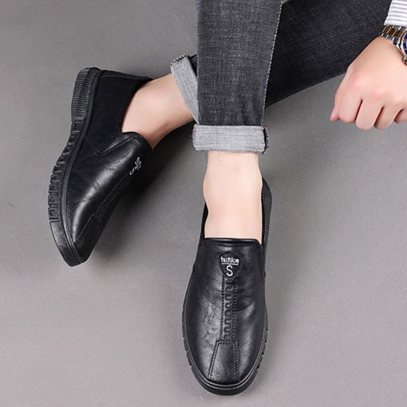 Lavina Carpio Giày Lười Da Lộn Mũi Tròn Phong Cách Di Sản Tối Giản Dễ Dàng Trên Và Tắt Trang Trọng Cho Nam