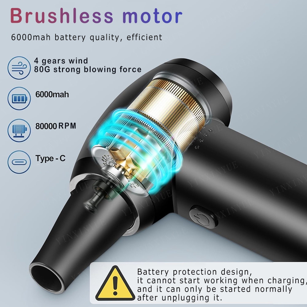 130000RPM Máy Hút Bụi mini Sạc usb Dung Lượng Cao 6000mah