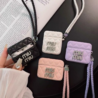 Thời trang mát mẻ 3D MIUMIU hồng Tím trắng đen Vuông lưới xuống áo khoác tpu mềm cho airpod 1 / 2 / 3 pro pro pro2 4 INS Được thiết kế đặc biệt cho vỏ sạc AirPods