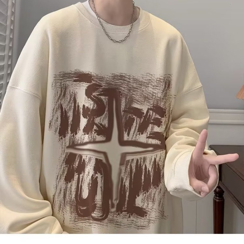 Áo sweater Tay Dài Cổ Tròn In Họa Tiết graffiti Phong Cách Mỹ Thời Trang Mùa Thu Mới Cho Nam