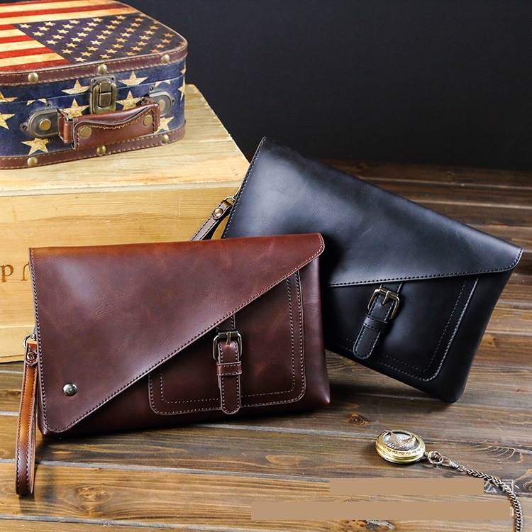 Retro Nam Túi Da Phong Bì Nam Clutes Túi Thời Trang Nam Túi Điện Thoại
