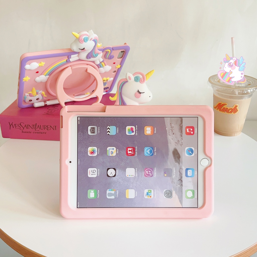 Bao Da Máy Tính Bảng Xoay 360 Độ Hình Kỳ Lân Cho ipad air 5 4 2022 10.2 7th 8th 9th 10th 2022 mini 1 2 3 4 5 6 9.7 6th pro 11 2020