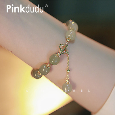 Pinkdudu Vòng Đeo Tay Truyền Thống Mặt Chuông Màu Vàng Hồng Bằng Hợp Kim Dành Cho Bạn Nữ pd1695