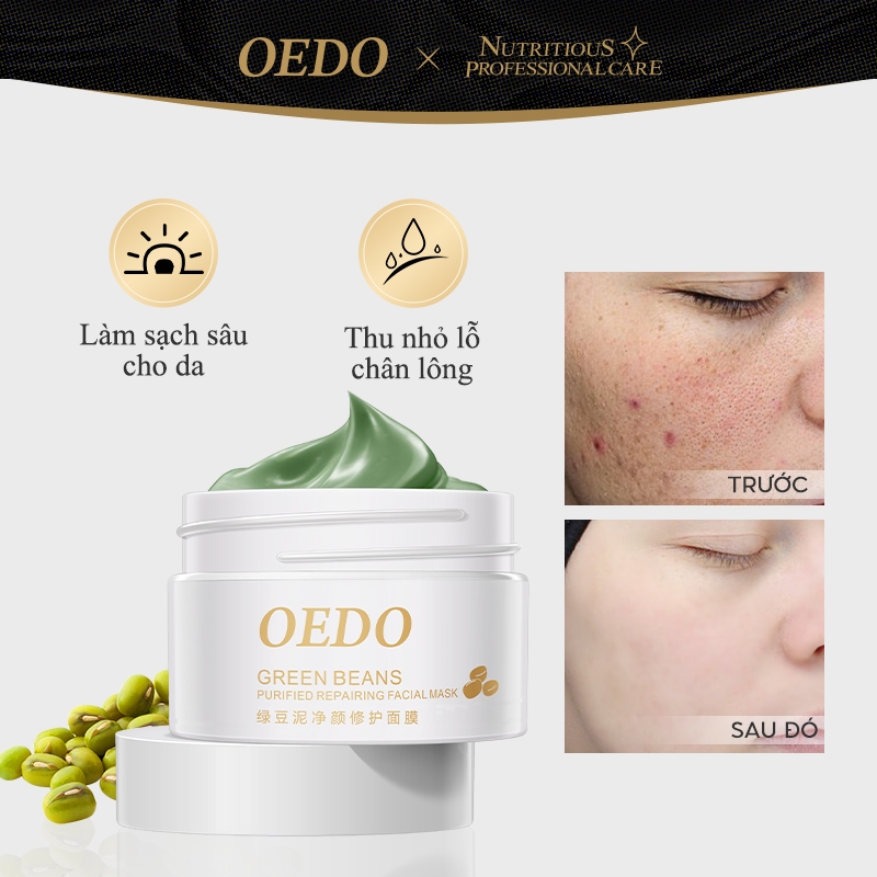 OEDO Mặt Nạ Bùn Đất Sét Vệ Sinh Da Loại Bỏ Đầu Đen Làm Sạch Sâu Thu Nhỏ Lỗ Chân Và Dưỡng Trắng 40g
