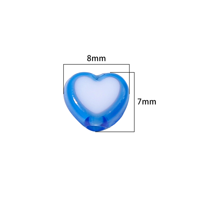 Set 30 Hạt Nhựa acrylic Hình Trái Tim 8mm Làm Trang Sức diy