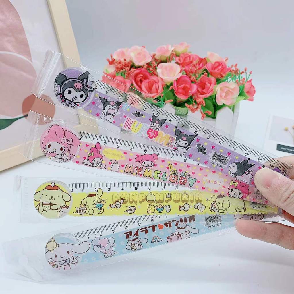 Sanrio Thước 15CM  Họa Tiết Hoạt Hình Kuromi Dễ Thương Cho Học Sinh