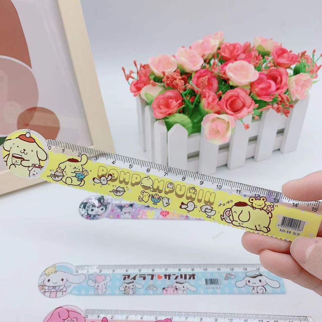 Sanrio Thước 15CM  Họa Tiết Hoạt Hình Kuromi Dễ Thương Cho Học Sinh