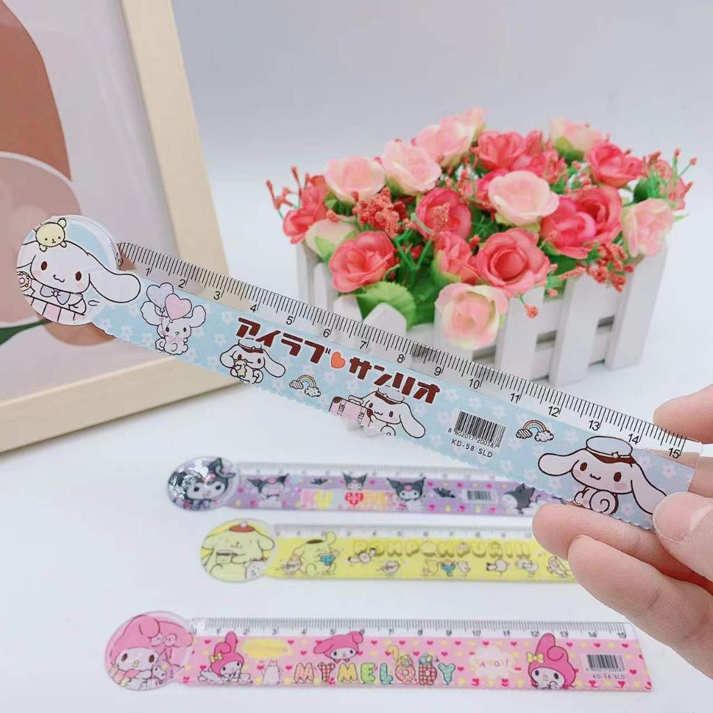 Sanrio Thước 15CM  Họa Tiết Hoạt Hình Kuromi Dễ Thương Cho Học Sinh