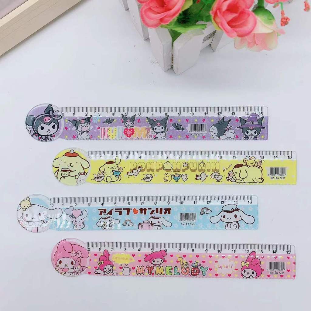 Sanrio Thước 15CM  Họa Tiết Hoạt Hình Kuromi Dễ Thương Cho Học Sinh