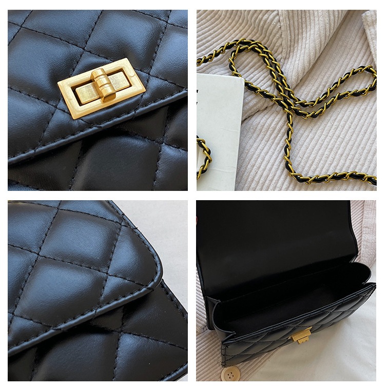 IELGY Túi Đeo Vai Đựng Điện Thoại Di Động Đính Kim Cương Phối Dây Xích