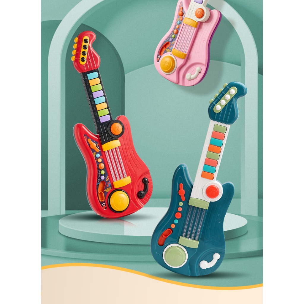 Đồ chơi âm nhạc đàn guitar cho bé, Đồ Chơi Gấp Gọn Đa Năng Trẻ Em Âm Nhạc Khai Sáng AKOASM