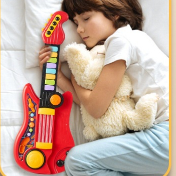 Đồ chơi âm nhạc đàn guitar cho bé, Đồ Chơi Gấp Gọn Đa Năng Trẻ Em Âm Nhạc Khai Sáng AKOASM