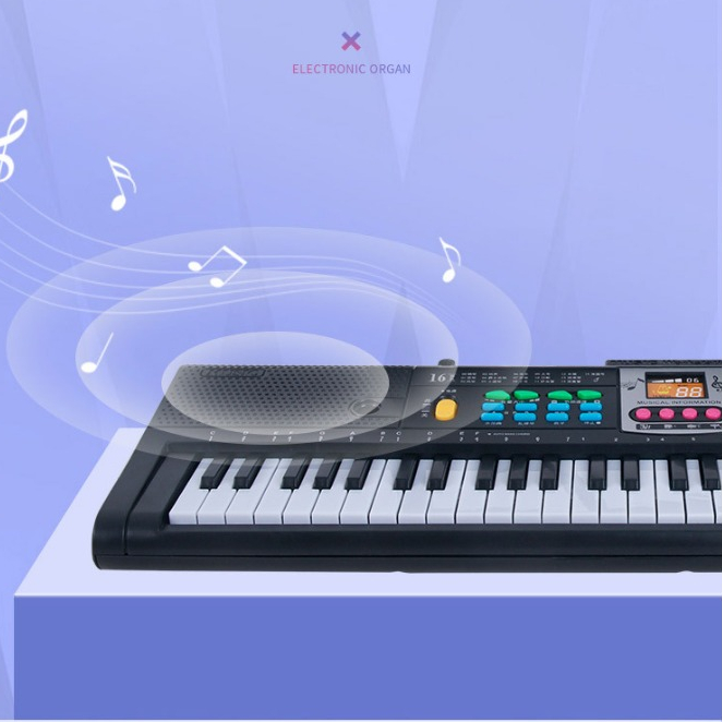 61Key Mini Electric Piano Đồ chơi phòng thu đa chức năng màu đen có micrô cho người mới bắt đầu AKOASM