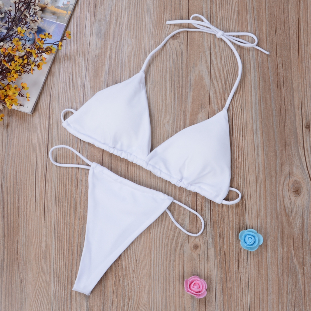 Bộ Đồ Bơi bikini Màu Trơn Thời Trang Dành Cho Nữ