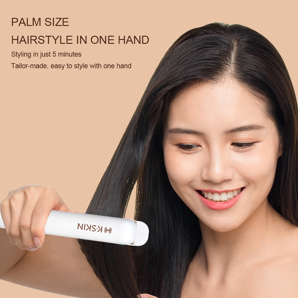 Máy Uốn Tóc K.SKIN Máy Duỗi Tóc Mini Máy Ép Tạo Kiểu Tóc Mini 2 trong 1 K7