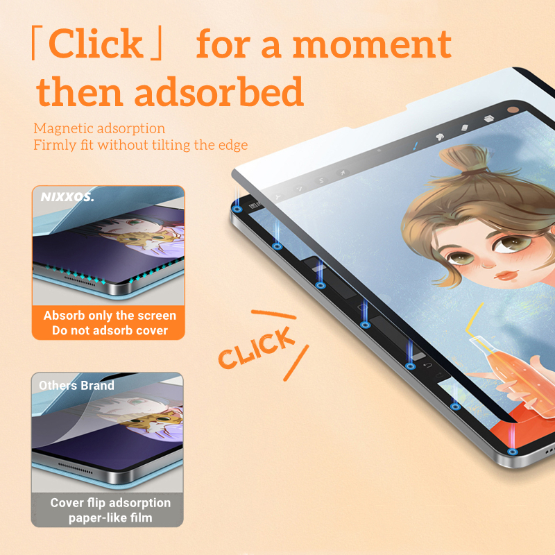 NIXXOS Miếng Dán Bảo Vệ Màn Hình Máy Tính Bảng Từ Tính Chống Chói Cho ipad 7 / 8 / 9 / 10 gen air4 / 5 pro11