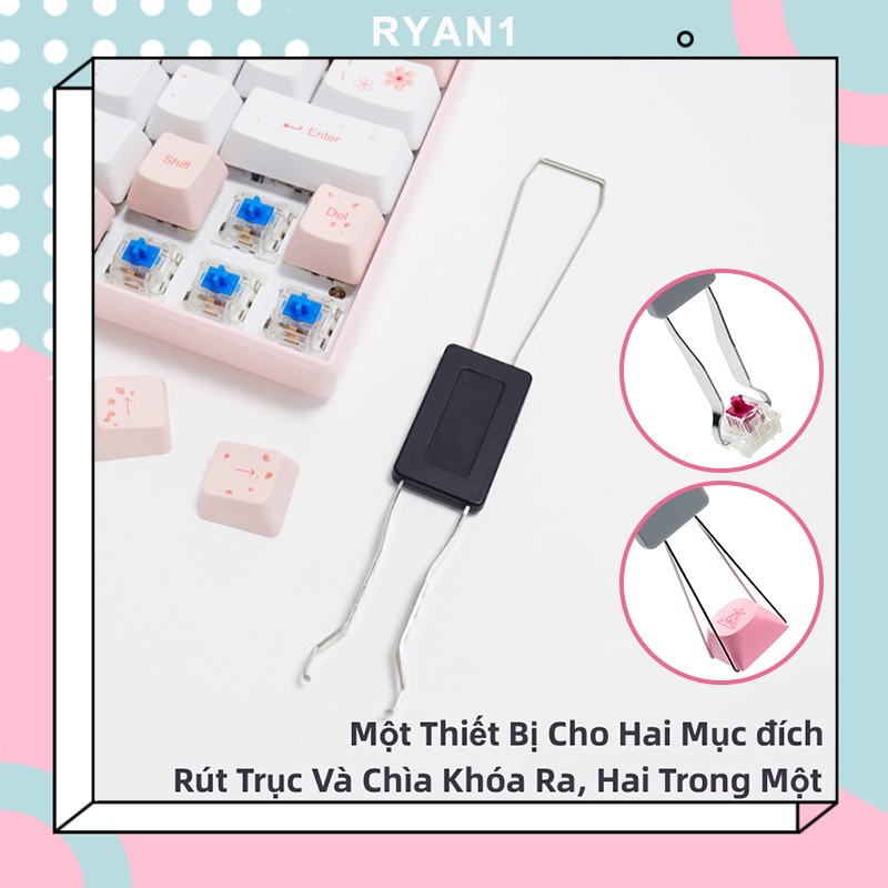 Trục Keycaps Remover Công cụ tháo gỡ đa năng kim loại hai trong một Phụ kiện máy tính-RY