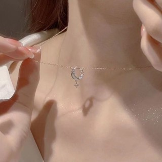 🎀 yakult 🎀Dây Chuyền Thép Titan Mặt Trăng Lưỡi Liềm Màu Bạc Thời Trang