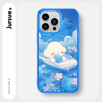 Ốp lưng JURSUE mềm hoạt hình độc lạ dễ thương đẹp Cho iPhone 16 15 14 13 12 11 Pro Max SE 2020 X XR XS ip 8 7 Plus kute XYAB165