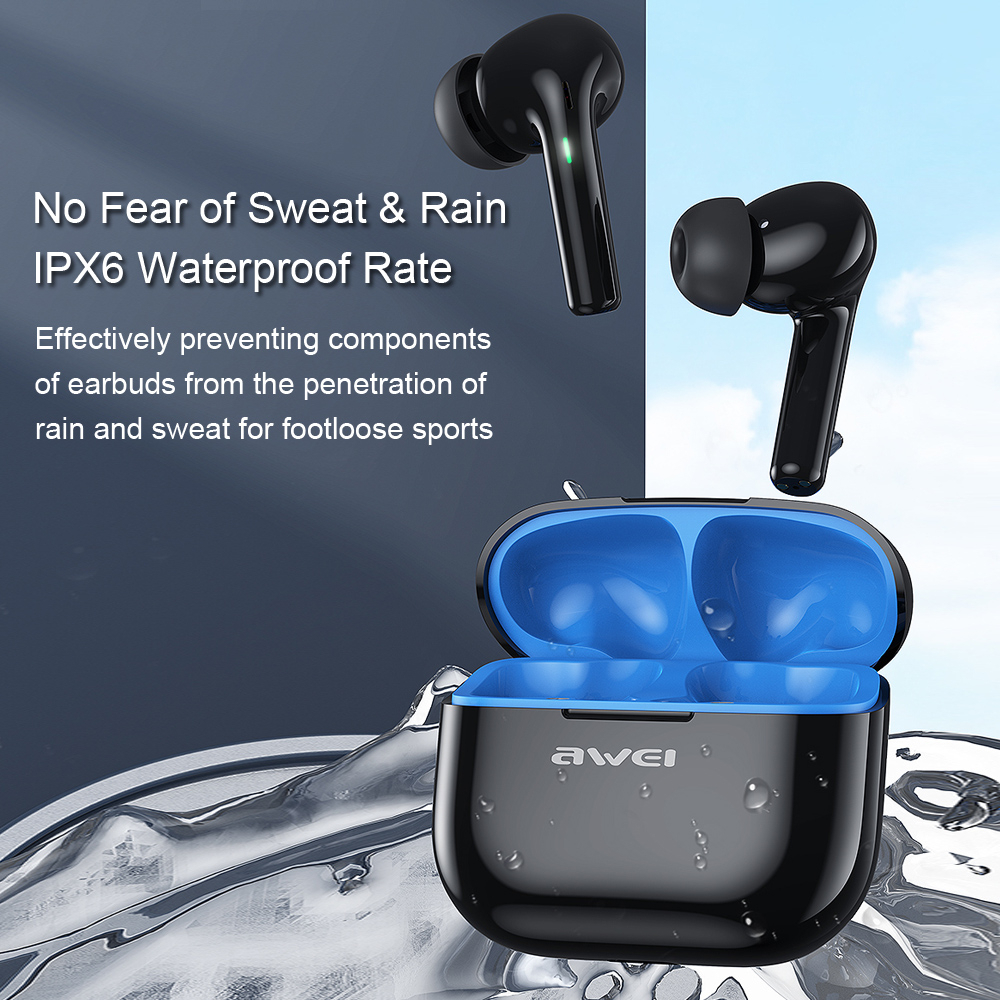 Awei T1 Pro TWS Tai Nghe Không Dây Bluetooth 5.3 Tai Nghe Nhét Tai In-Ear Tích Hợp Micro HIFI Stereo Điều Khiển Cảm Ứng IPX6 Chống Thấm Nước