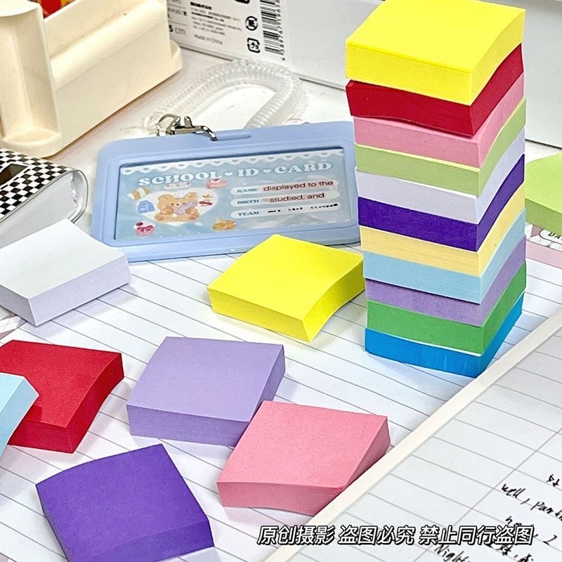 Letit | Set 100 Tấm Giấy Ghi Chú mini Hình Vuông Nhiều Màu