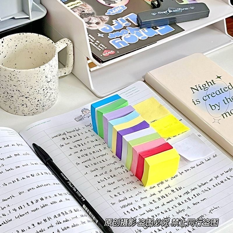 Letit | Set 100 Tấm Giấy Ghi Chú mini Hình Vuông Nhiều Màu