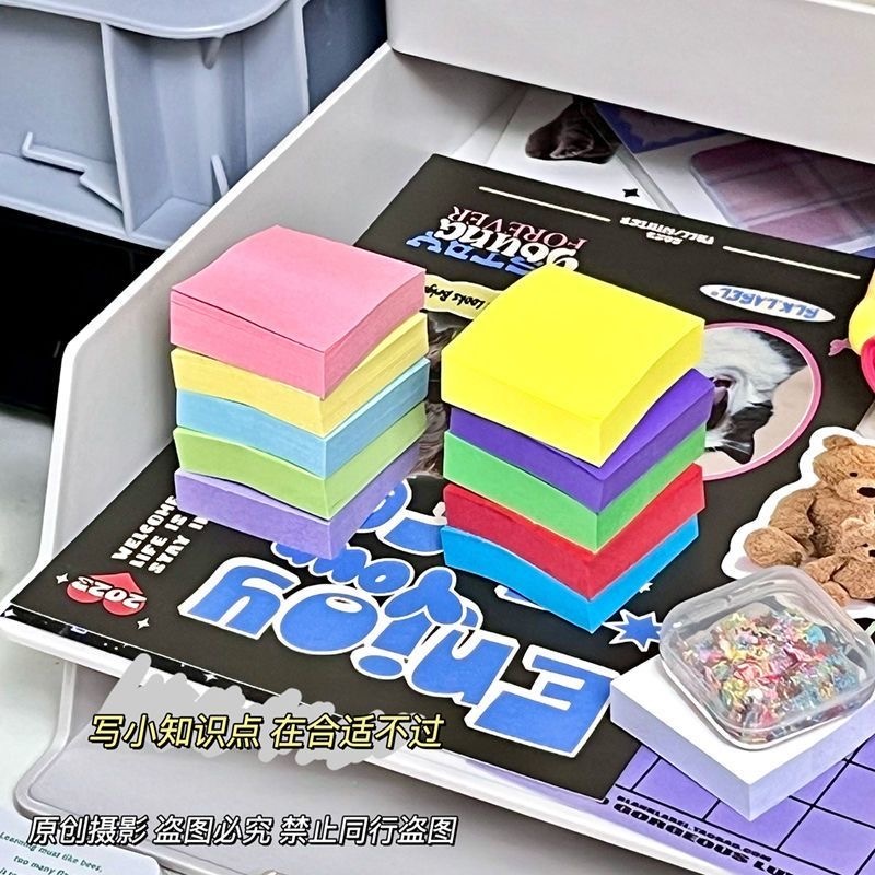 Letit | Set 100 Tấm Giấy Ghi Chú mini Hình Vuông Nhiều Màu