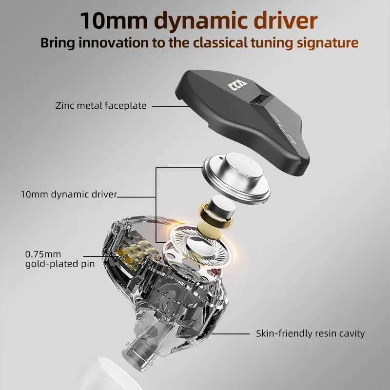 Cca Tai Nghe Nhét Tai Có Dây 10mm Âm Trầm Chất Lượng Cao