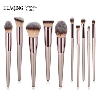 Set 10 cọ trang điểm HUAQING dùng tán nền phủ phấn đánh mắt khói & má hồng chuyên nghiệp