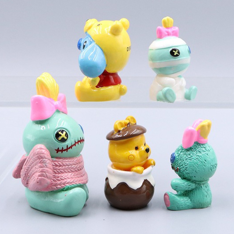 Bộ 5 Mô Hình Nhân Vật Phim Hoạt Hình lilo & stitch & pooh Bằng pvc 4-6cm