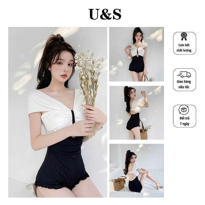 Áo Tắm Bộ Đồ Bơi Bộ Hai Chiếc Nghỉ Dưỡng Ôm Cụp Ngực Nhỏ Boxer Liền Thân Phong Cách Học Đường Instagram Phong Cách Hàn Quốc Mẫu Mới 2023 Mùa Hè Cho Nữ
