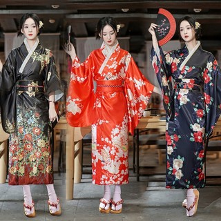 Áo choàng ngủ kimono vải satin kiểu nhật bản mới 2023 h0059