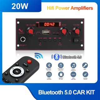 Bảng Mạch Khuếch Đại Âm Thanh 20w dc 5v bluetooth 6.5mm fm radio tf usb Cho Xe Hơi