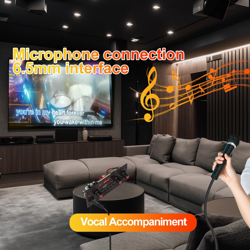 Bảng Mạch Khuếch Đại Âm Thanh 20w dc 5v bluetooth 6.5mm fm radio tf usb Cho Xe Hơi