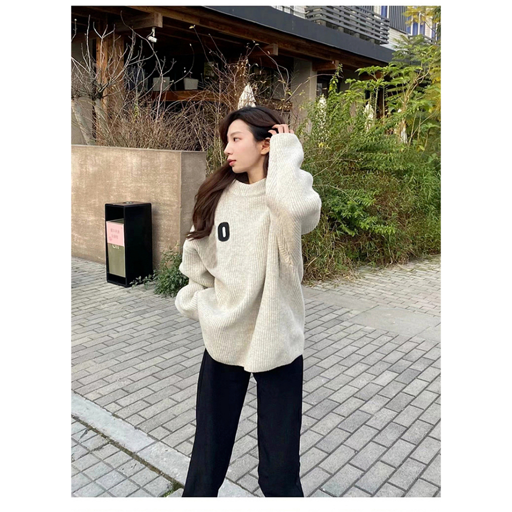 Áo sweater Dệt Kim Dày Mềm Dáng Rộng Thời Trang Thu Đông 2023 Cho Nữ