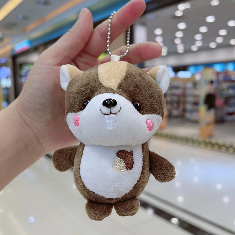 Móc Khóa Hình Chú Sóc Nhồi Bông Đáng Yêu