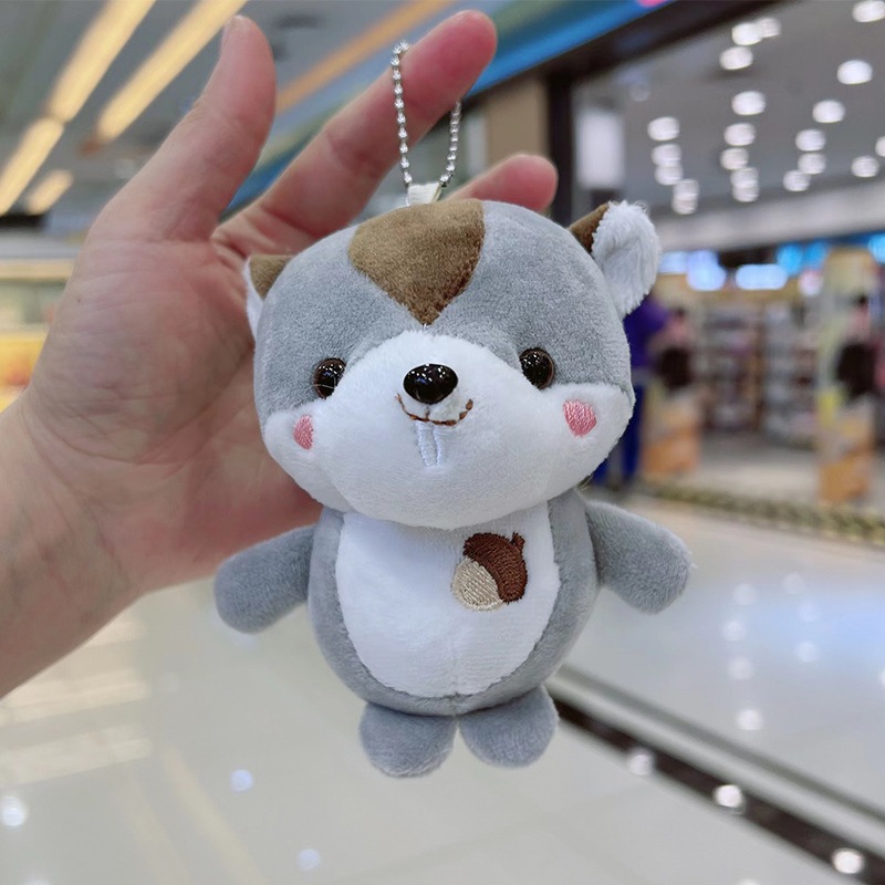 Móc Khóa Hình Chú Sóc Nhồi Bông Đáng Yêu