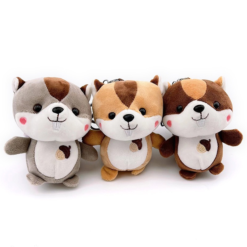 Móc Khóa Hình Chú Sóc Nhồi Bông Đáng Yêu