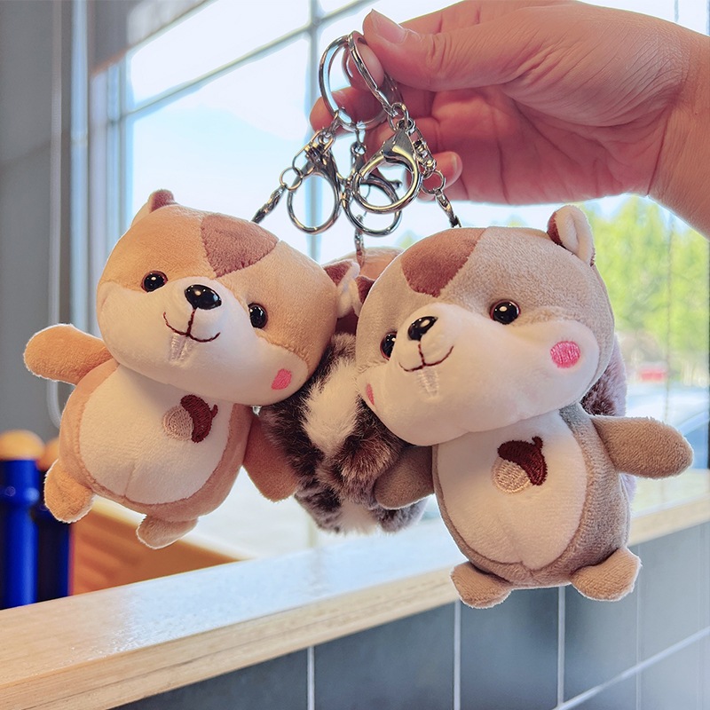Móc Khóa Hình Chú Sóc Nhồi Bông Đáng Yêu