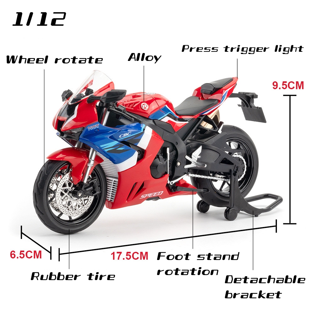 Mô Hình Xe Mô Tô cbr 1000 Bằng Hợp Kim Tỉ Lệ 1: 12