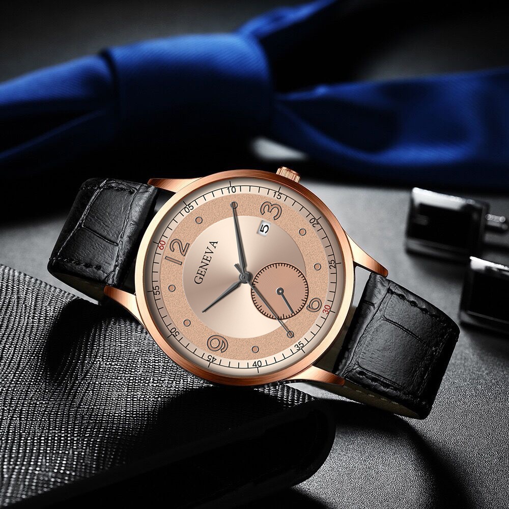 Đồng Hồ Đeo Tay Máy quartz Dây Thép Không Gỉ Hiển Thị Lịch Lớn Phong Cách Doanh Nhân Thời Trang Cho Nam