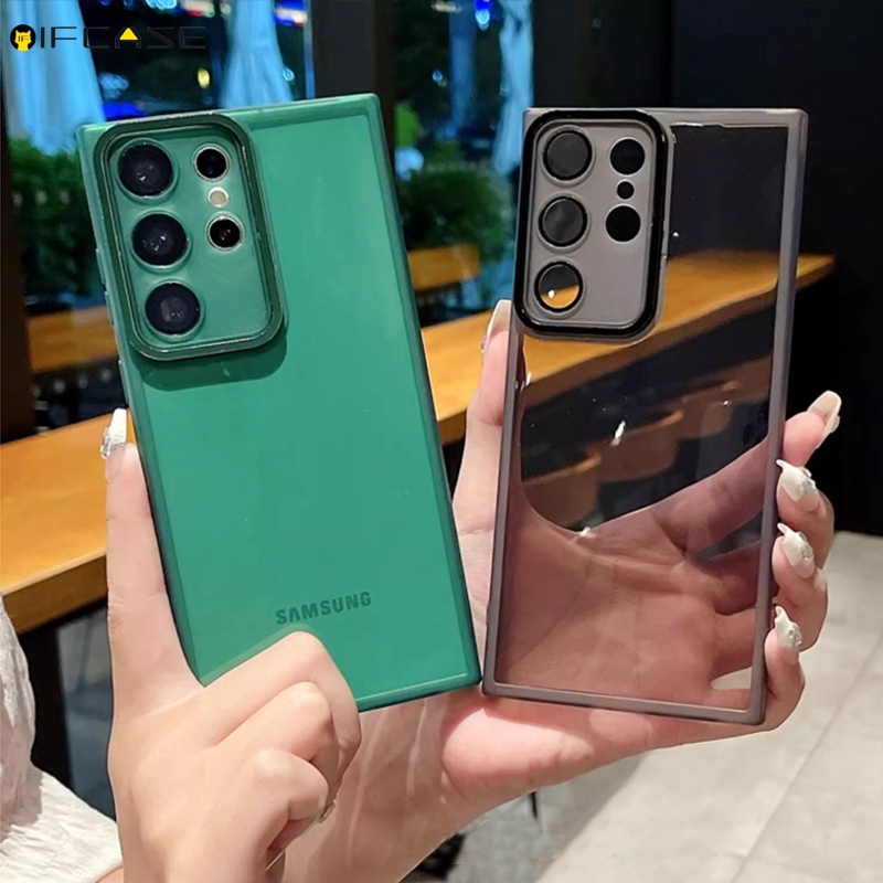 Ốp Điện Thoại Trong Suốt Có Miếng Dán Bảo Vệ Camera Cho Samsung Galaxy S22 Plus Ultra S23 S21 S20 FE S23FE